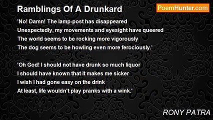 RONY PATRA - Ramblings Of A Drunkard
