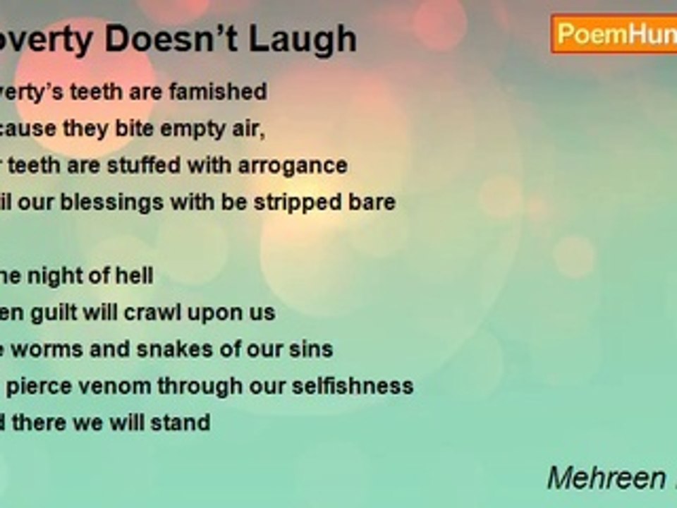 Mehreen Mujeeb - Poverty Doesn’t Laugh