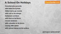 abinaya saravanan - A School On Holidays