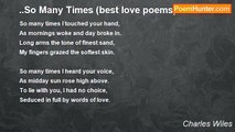 Charles Wiles - ..So Many Times (best love poems)