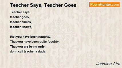 Jasmine Aira - Teacher Says, Teacher Goes