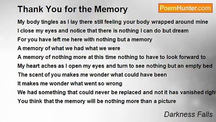 Darkness Falls - Thank You for the Memory