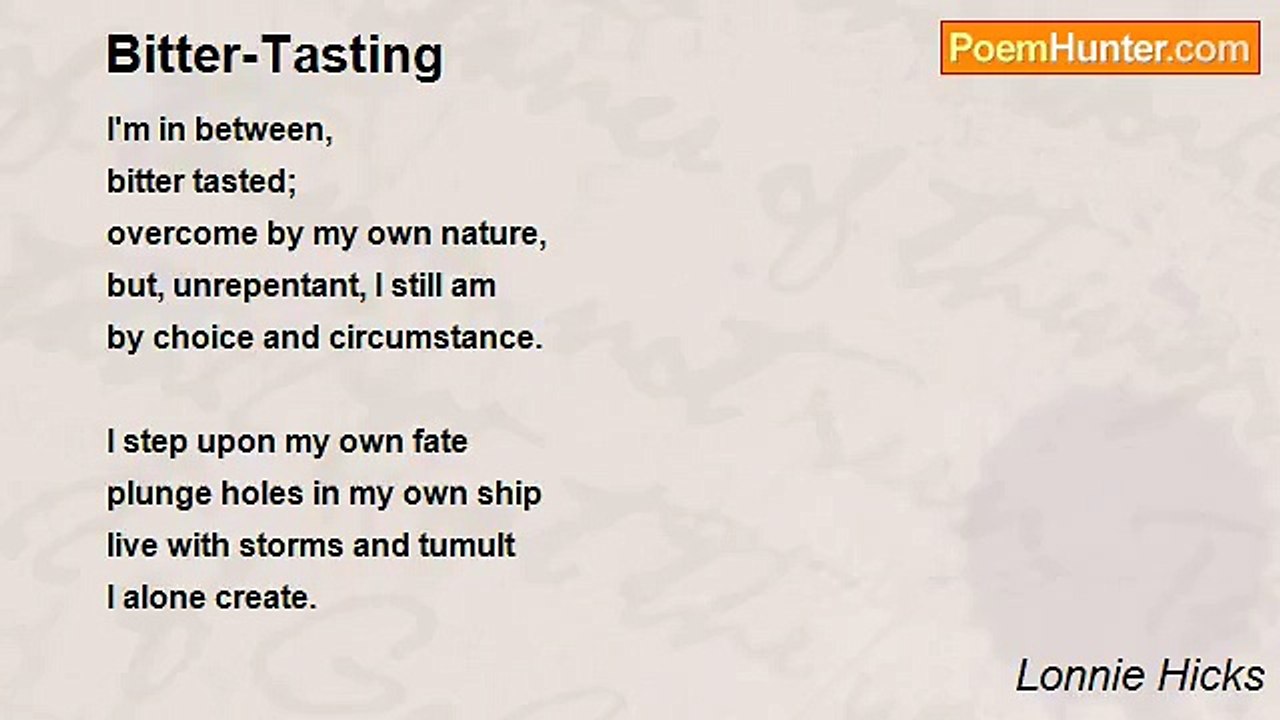 Lonnie Hicks - Bitter-Tasting