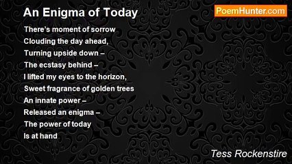 Tess Rockenstire - An Enigma of Today