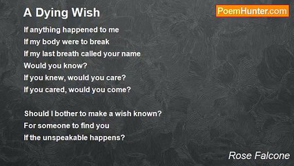 Rose Falcone - A Dying Wish