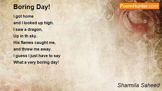 Sharmila Saheed - Boring Day!
