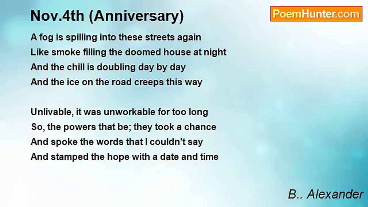 B.. Alexander - Nov.4th (Anniversary)