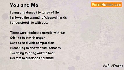 Vidi Writes - You and Me