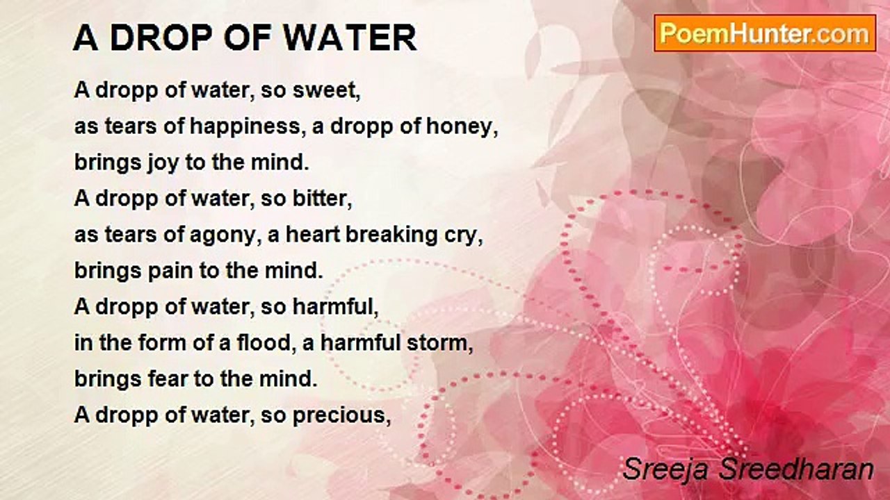 Sreeja Sreedharan - A DROP OF WATER