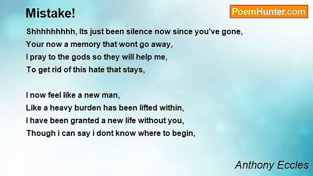 Anthony Eccles - Mistake!