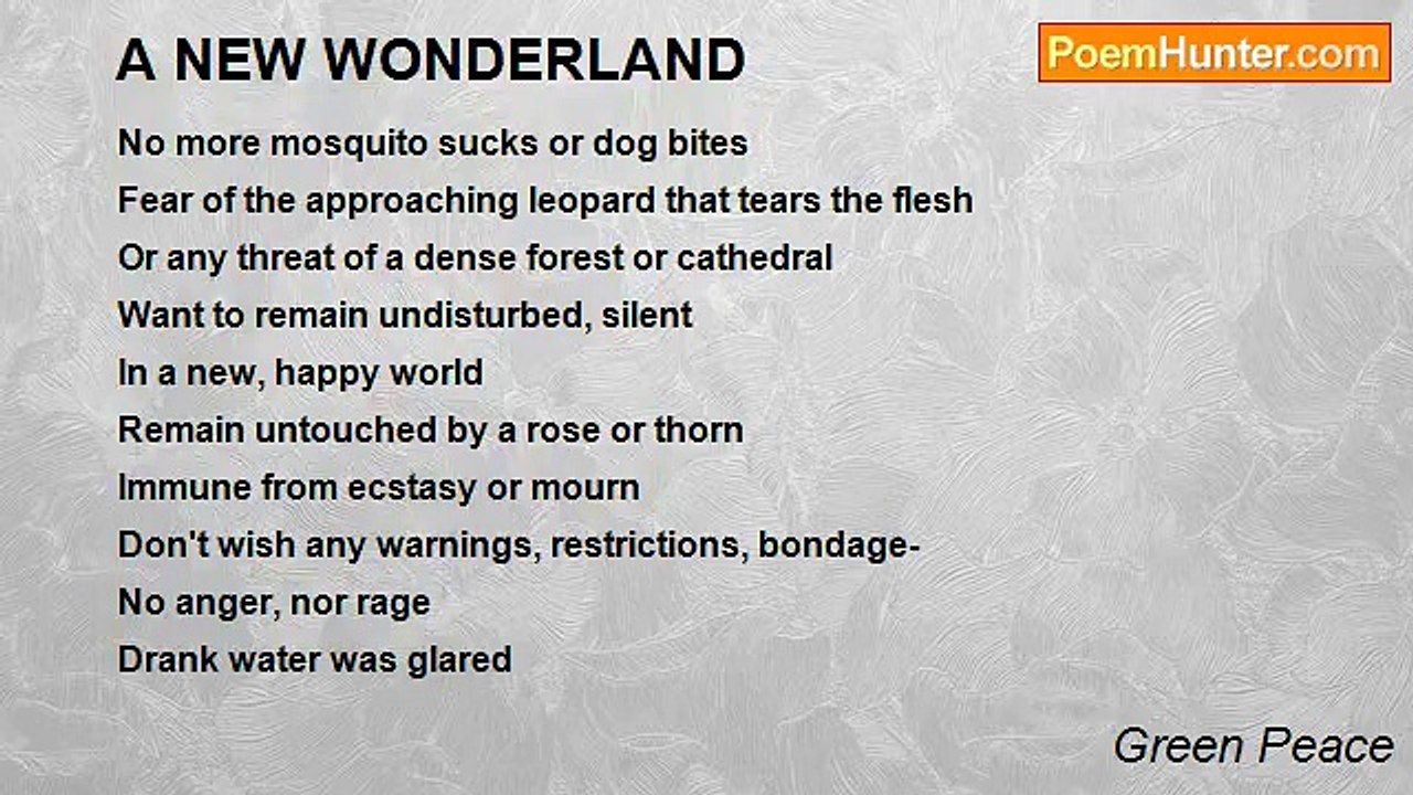 Green Peace - A NEW WONDERLAND