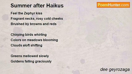 dee geyrozaga - Summer after Haikus