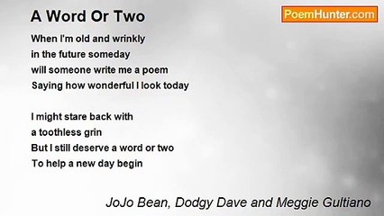 JoJo Bean, Dodgy Dave and Meggie Gultiano - A Word Or Two