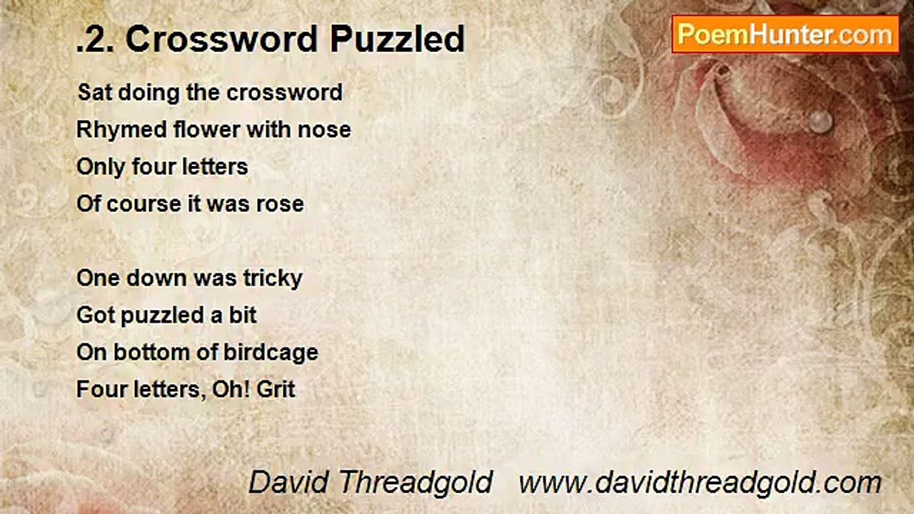 David Threadgold   www.davidthreadgold.com - .2. Crossword Puzzled