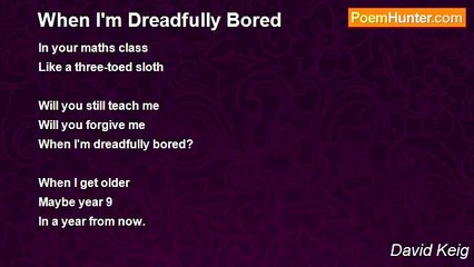 David Keig - When I'm Dreadfully Bored
