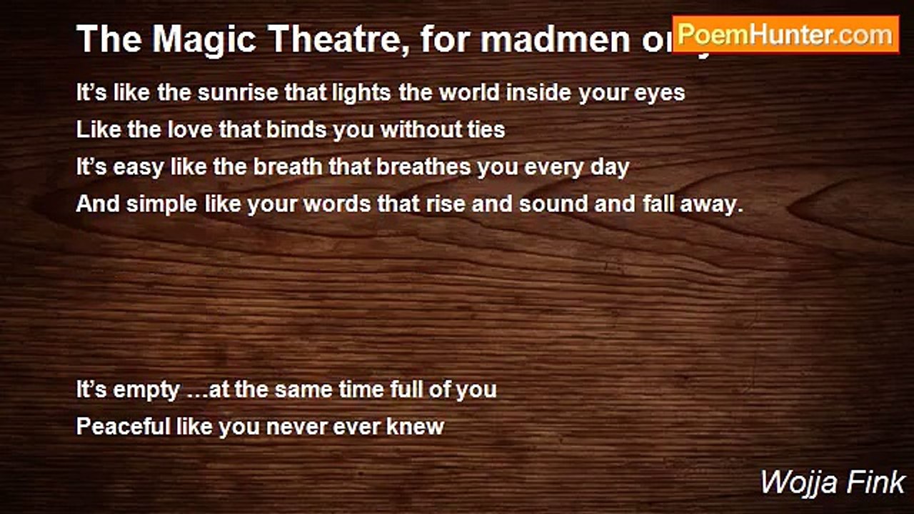 Wojja Fink - The Magic Theatre, for madmen only