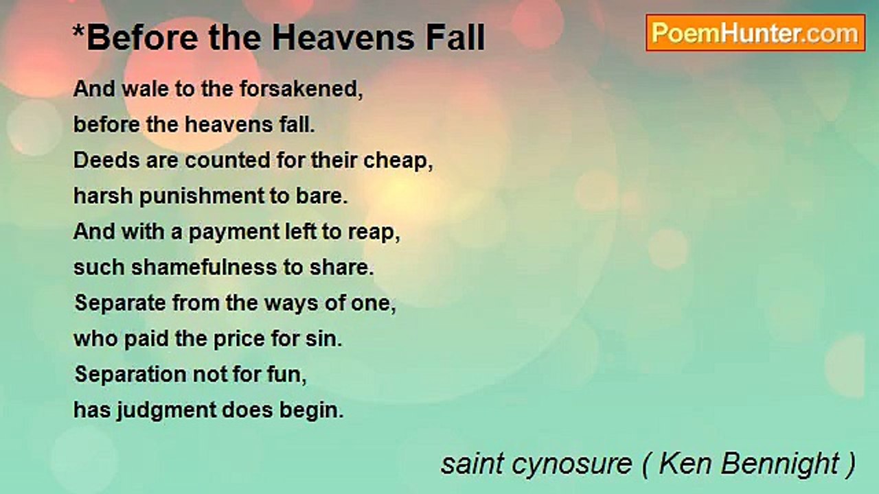 saint cynosure ( Ken Bennight ) - *Before the Heavens Fall