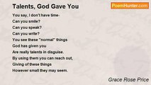 Grace Rose Price - Talents, God Gave You
