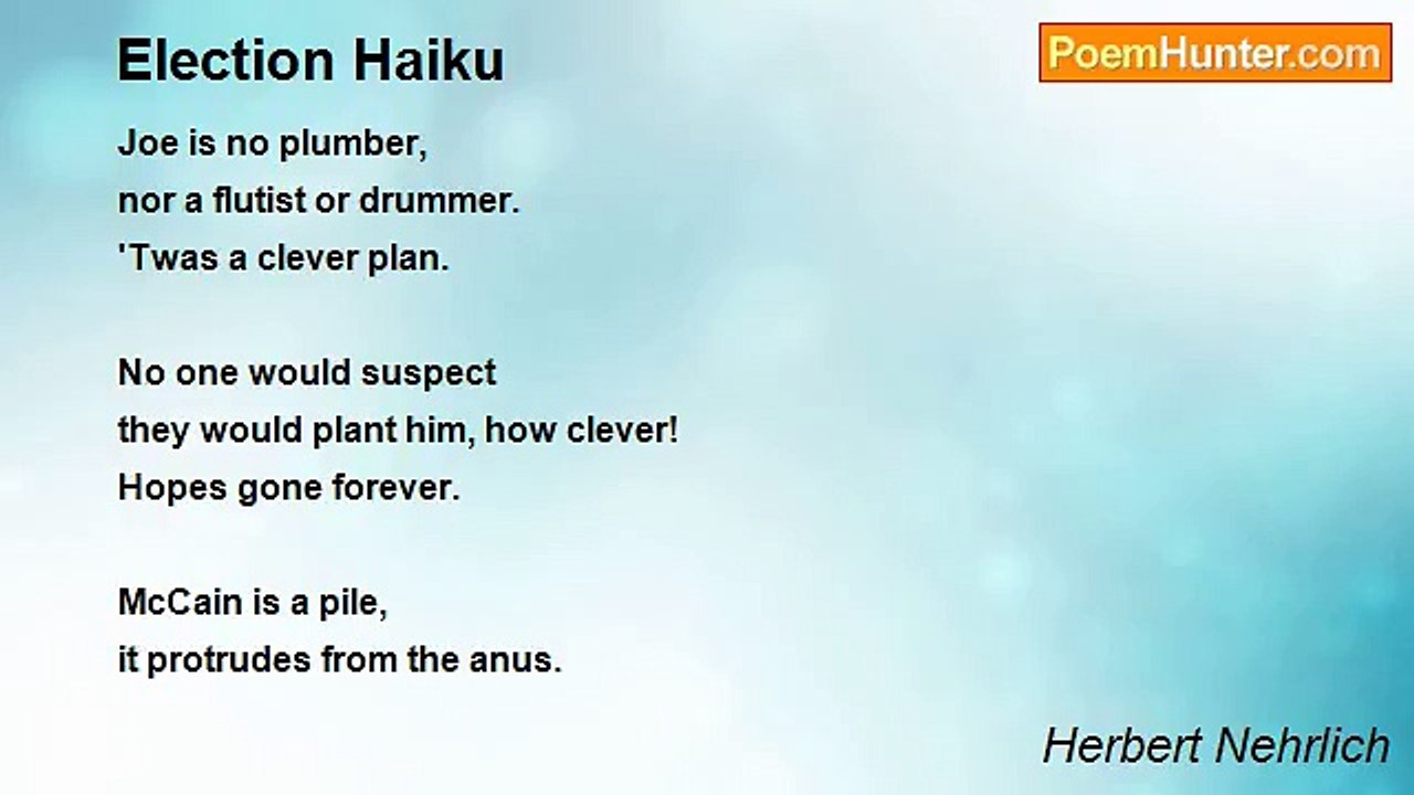 Herbert Nehrlich - Election Haiku
