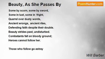 Will Barber - Beauty, As She Passes By