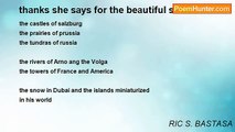 RIC S. BASTASA - thanks she says for the beautiful scenes