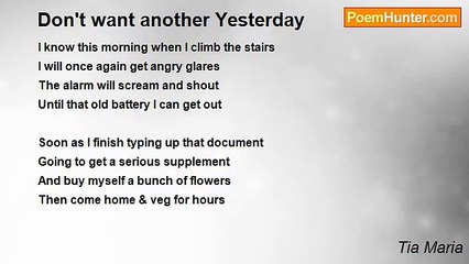 Tia Maria - Don't want another Yesterday