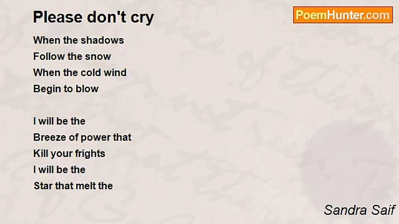 Sandra Saif - Please don't cry