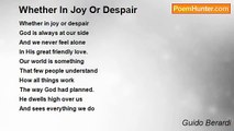Guido Berardi - Whether In Joy Or Despair