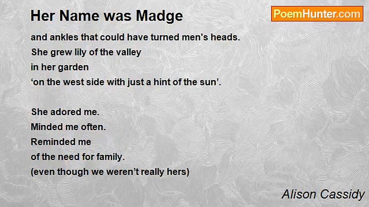 Alison Cassidy - Her Name was Madge