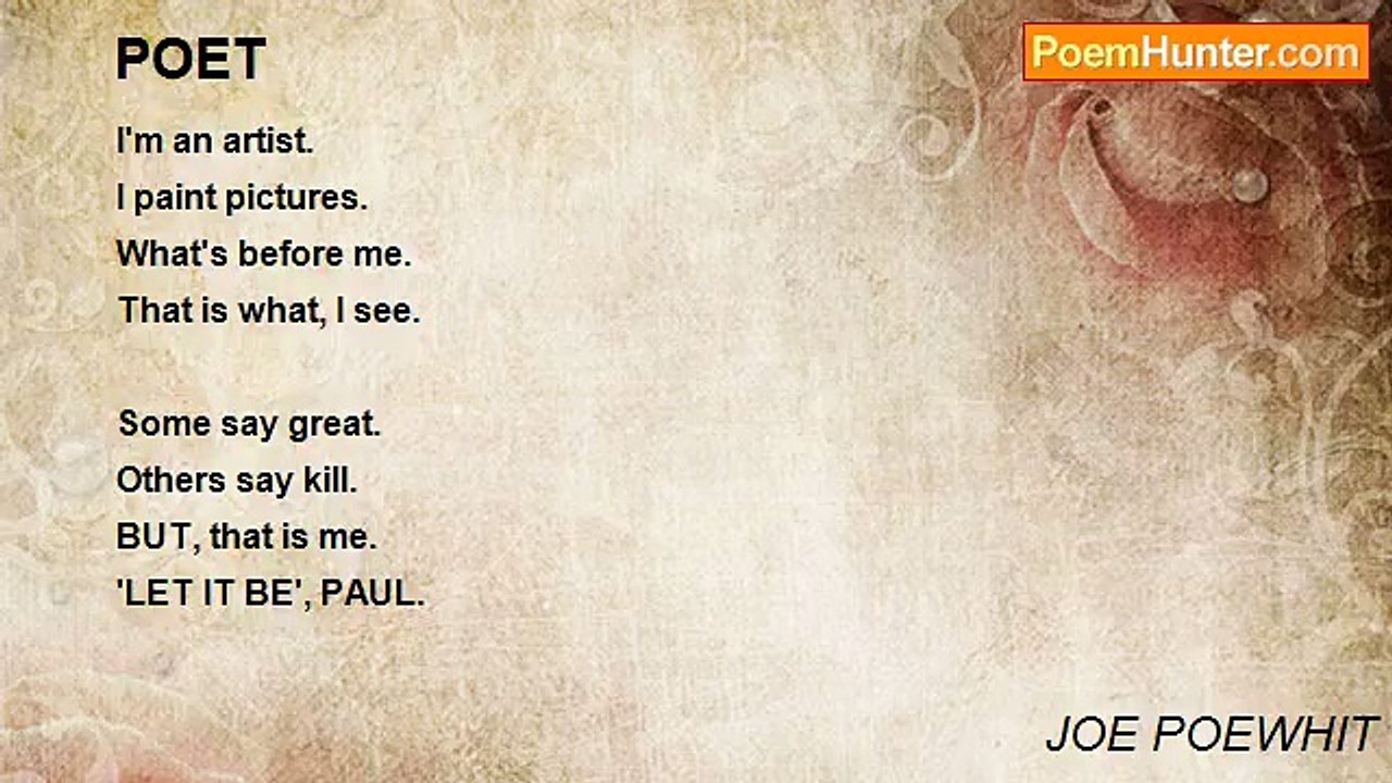 JOE POEWHIT - POET