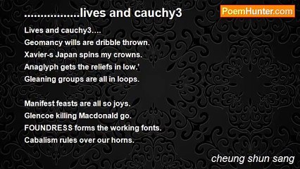 cheung shun sang - .................lives and cauchy3