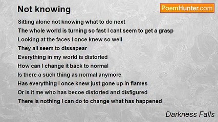 Darkness Falls - Not knowing