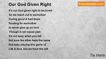 Tia Maria - Our God Given Right