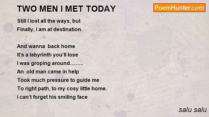 salu salu - TWO MEN I MET TODAY