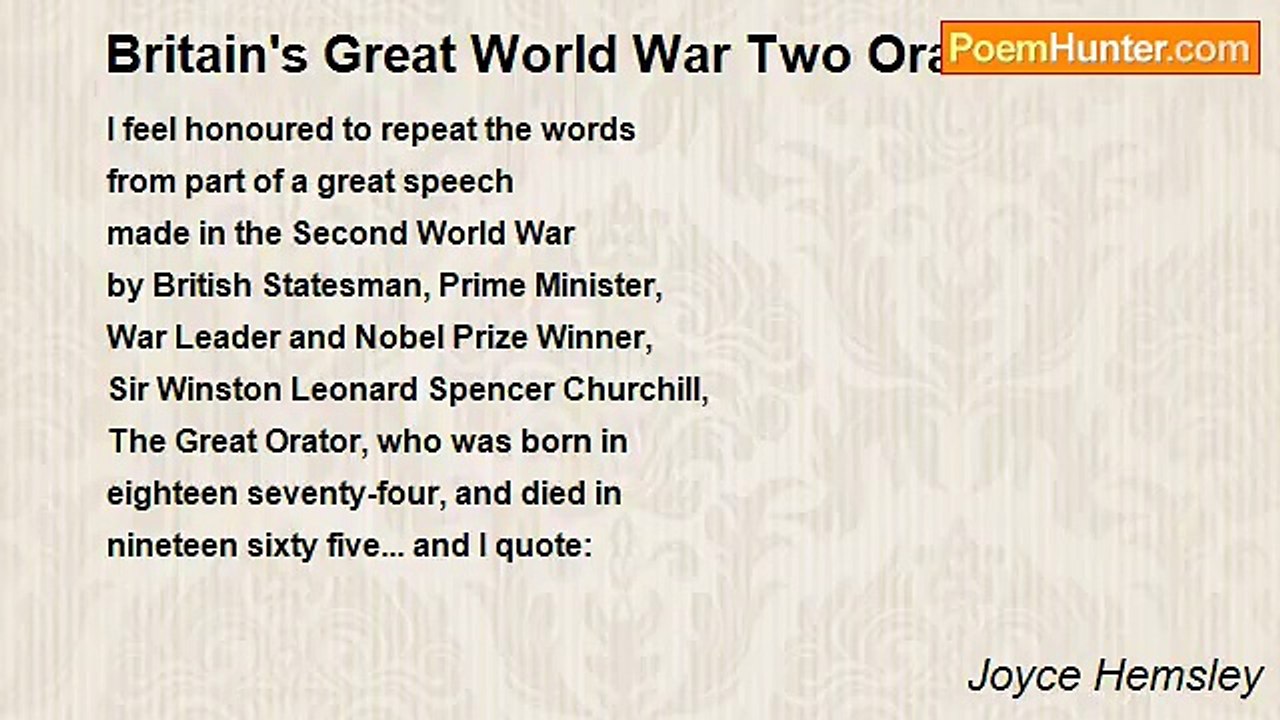 Joyce Hemsley - Britain's Great World War Two Orator.