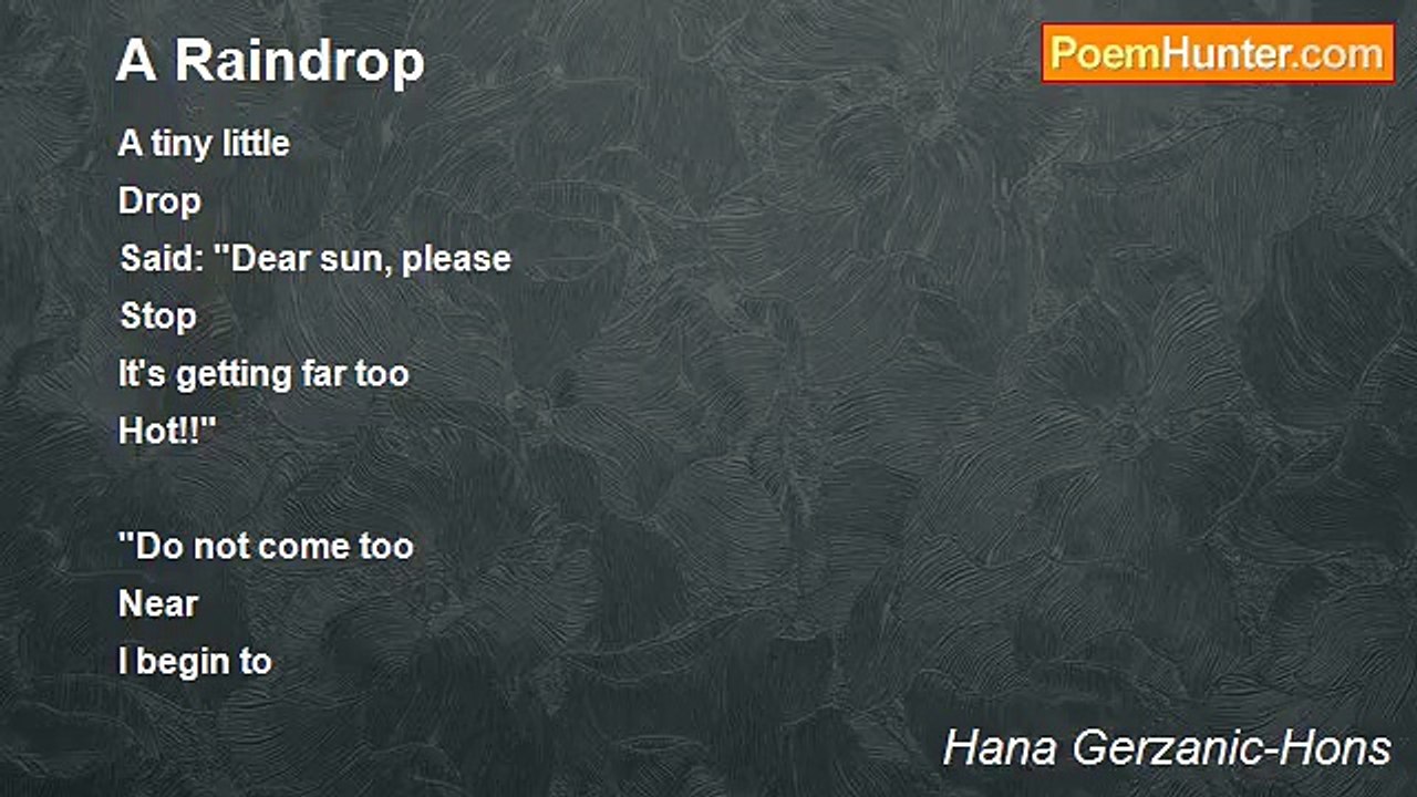 Hana Gerzanic-Hons - A Raindrop