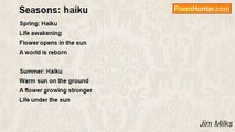 Jim Milks - Seasons: haiku
