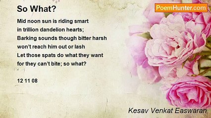 Kesav Venkat Easwaran - So What?