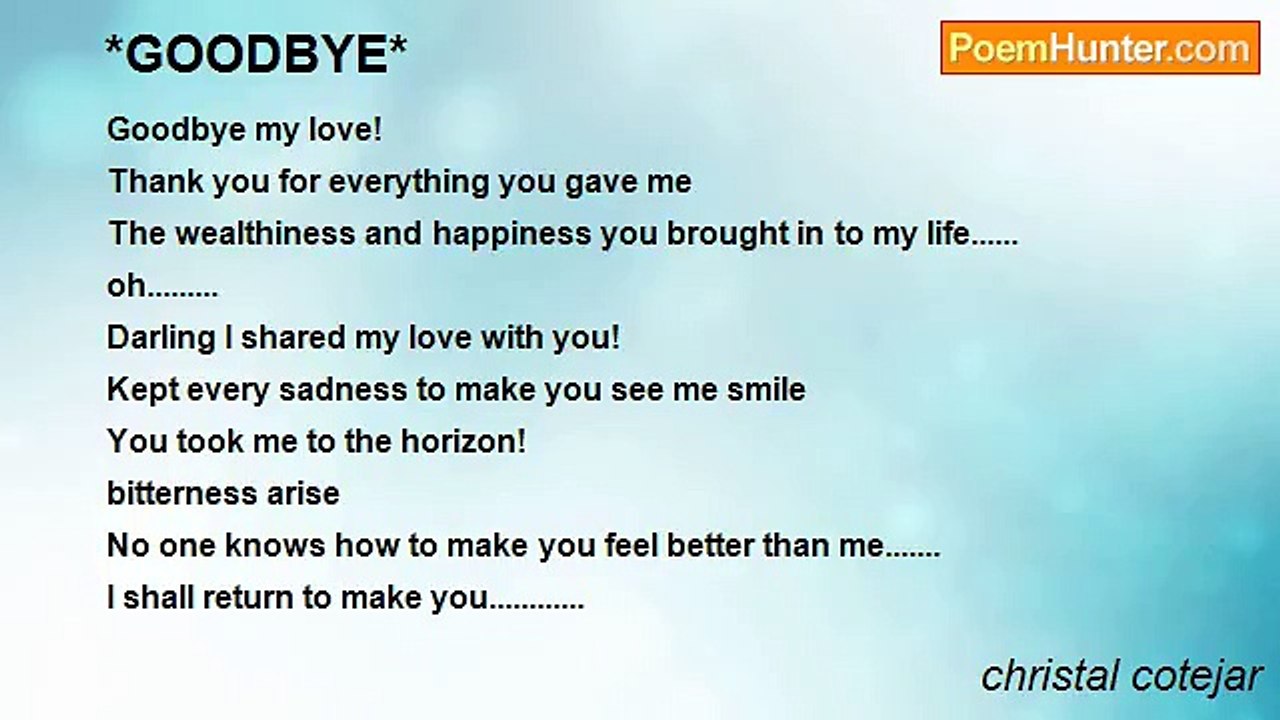 christal cotejar - *GOODBYE*