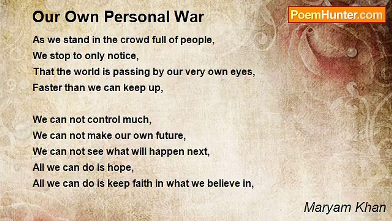Maryam Khan - Our Own Personal War