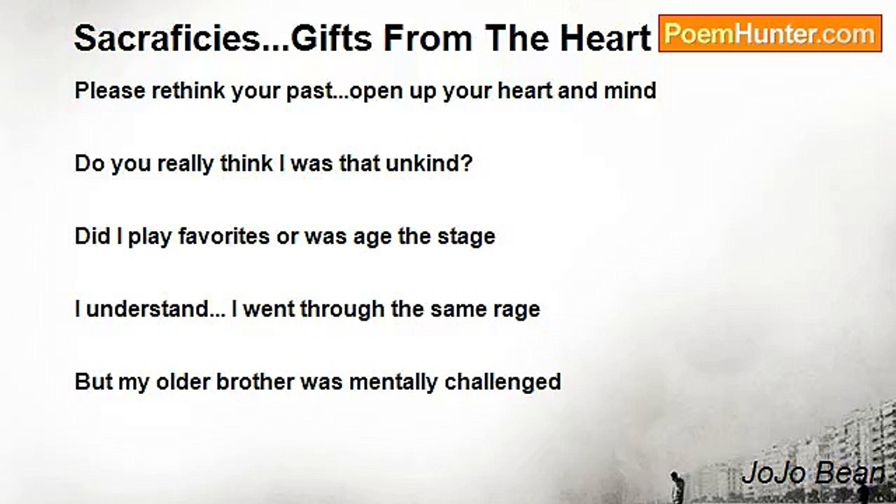 JoJo Bean - Sacraficies...Gifts From The Heart