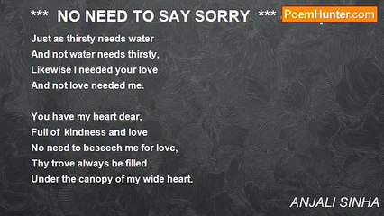 ANJALI SINHA - ***  NO NEED TO SAY SORRY  *** -in top 500