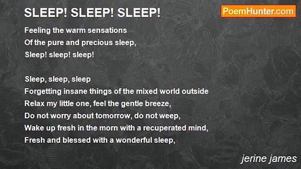 jerine james - SLEEP! SLEEP! SLEEP!