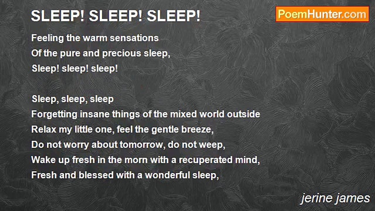 jerine james - SLEEP! SLEEP! SLEEP!