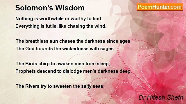 Dr Hitesh Sheth - Solomon's Wisdom