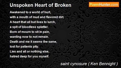 saint cynosure ( Ken Bennight ) - Unspoken Heart of Broken