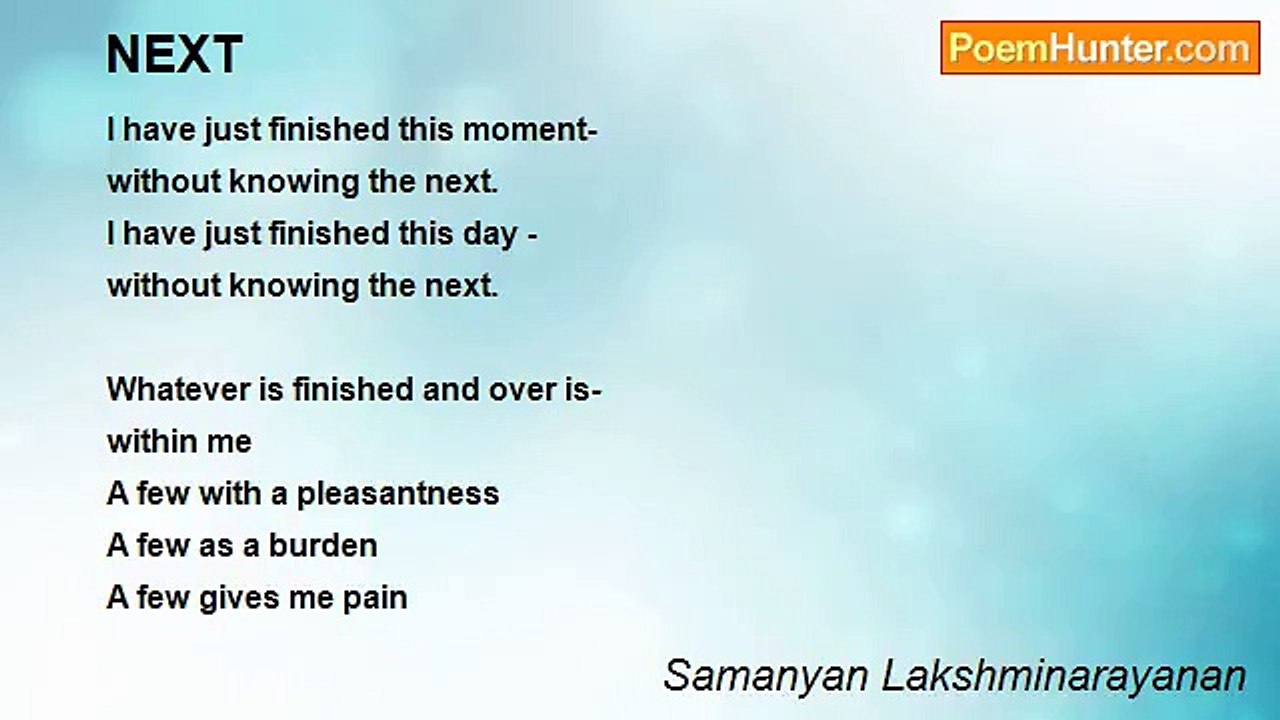 Samanyan Lakshminarayanan - NEXT