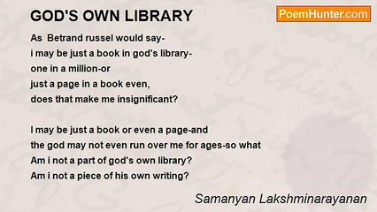 Samanyan Lakshminarayanan - GOD'S OWN LIBRARY