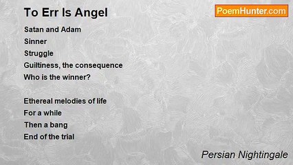 Persian Nightingale - To Err Is Angel
