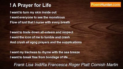 Frank Lisa IndiRa Francesca Roger Platt Cornish Martin - ! A Prayer for Life